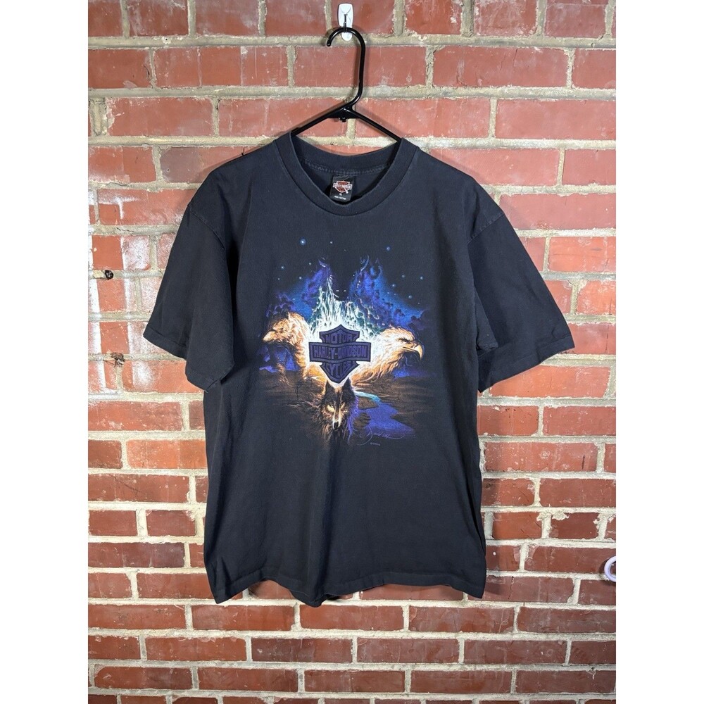 Vintage 90s Harley Davidson Eagles And Wolf Design San Francisco USA Mens XL